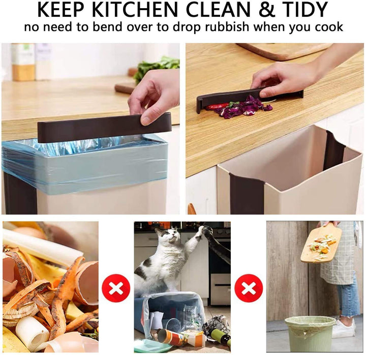 Hanging Trash Can for Kitchen Cabinet Door Wall Mounted Folding Waste Bin keep kitchen clean and tidy