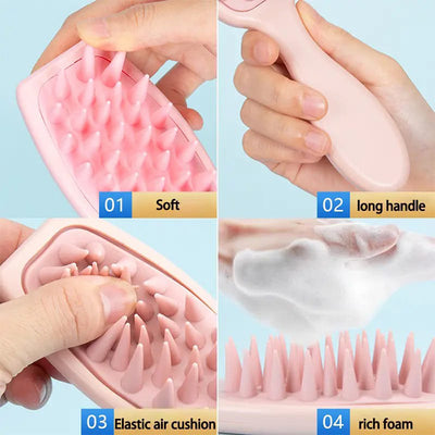 Head Scalp Massager Comb, Hair Washing Brush, Scalp Scrubber For All Hair Types soft ad long handle