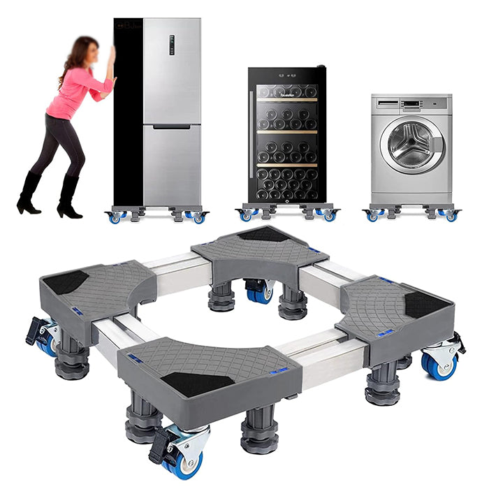 Heavy Duty Washing Machine Base Stand, Roller Cart Trolley Refrigerator Mover with Wheel Double rod