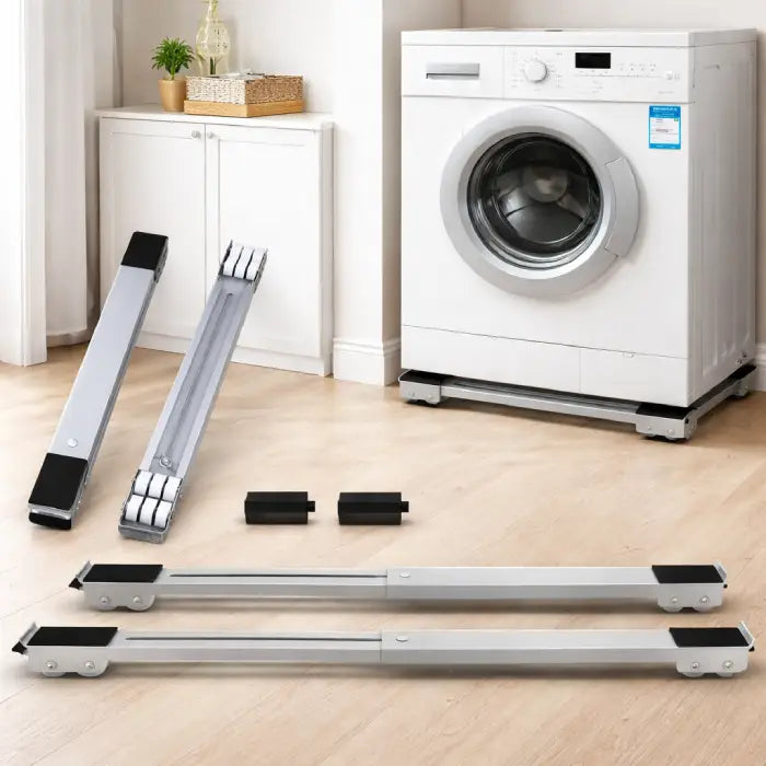 Adjustable furniture mover placed under washing machine for easy movement in furniture mover Homesouq Qatar