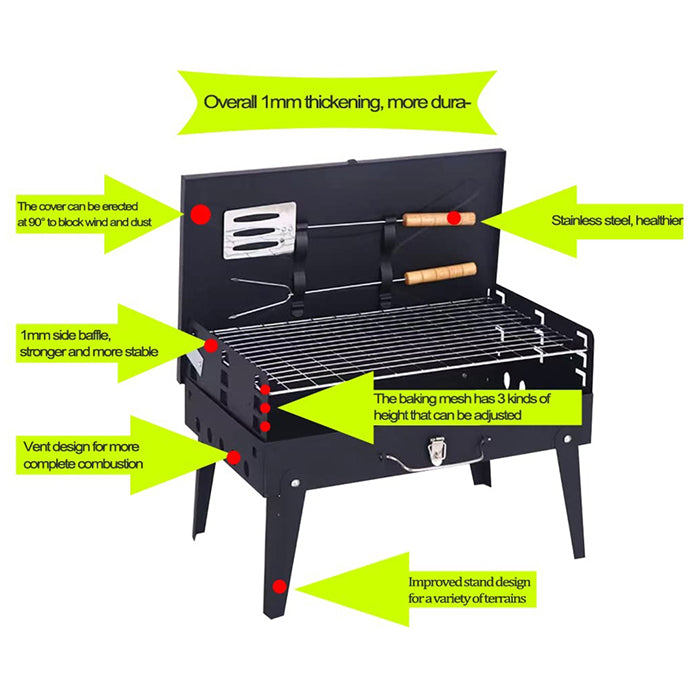Outdoor BBQ Grill with integrated grill toaster, designed for smooth and quick grilling by Homesouq Qatar