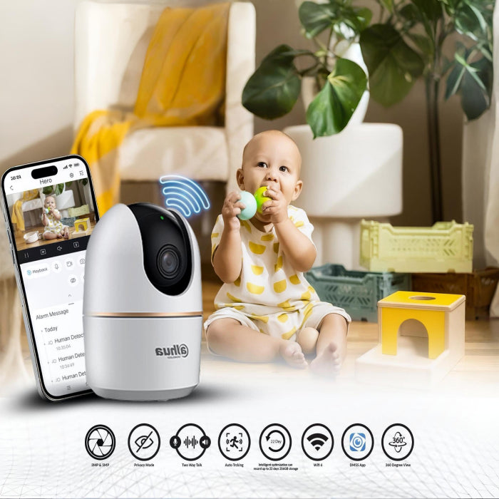 High-performance indoor wifi smart camera with auto tracking and security service by Homesouq Qatar