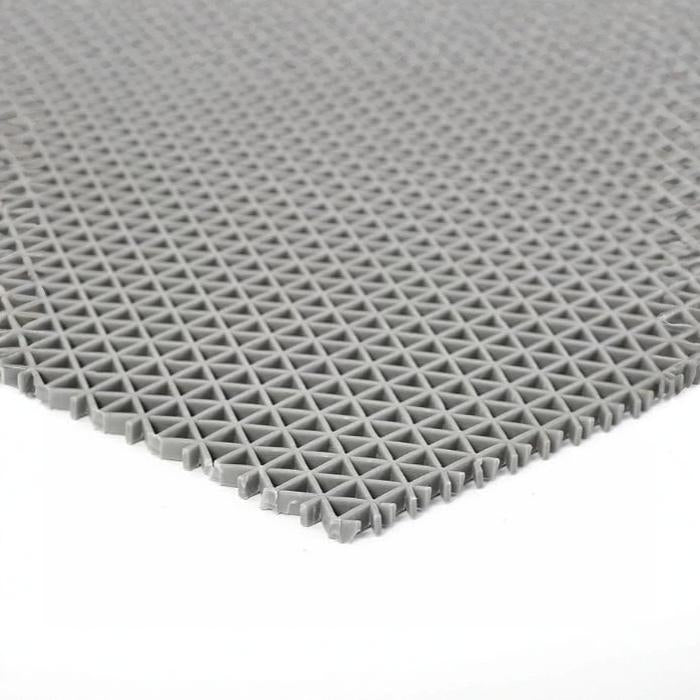 Detailed corner view of grey rubber mat anti skid texture Qatar