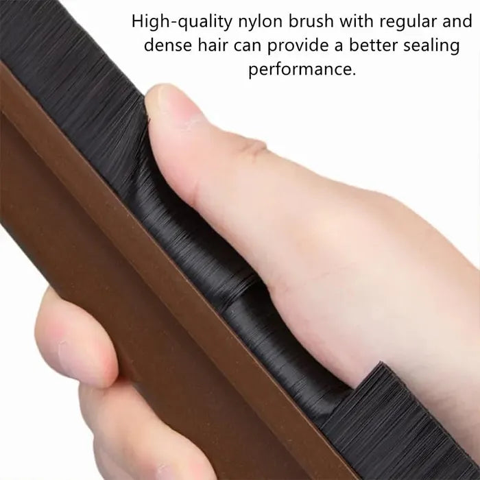 Self adhesive door stopper nylon brush close up showing dense sealing quality Homesouq Qatar