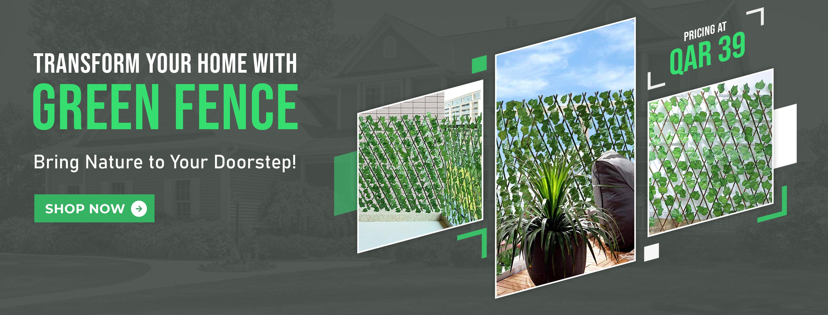 Home Garden Ivy Leaf Fence – Expandable Artificial Fence – Homesouq Online Shopping-Desktop Slider