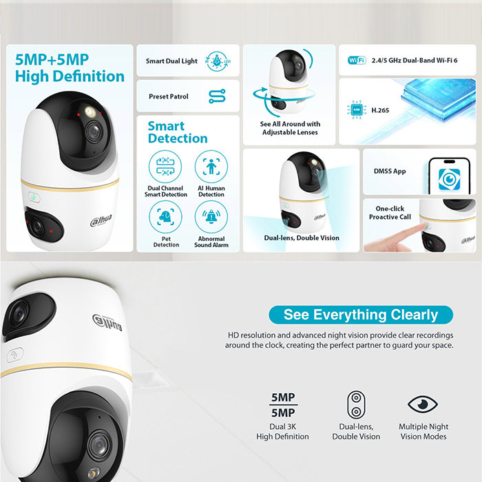 Indoor wifi smart camera designed as a reliable home security camera CCTV, Homesouq Qatar