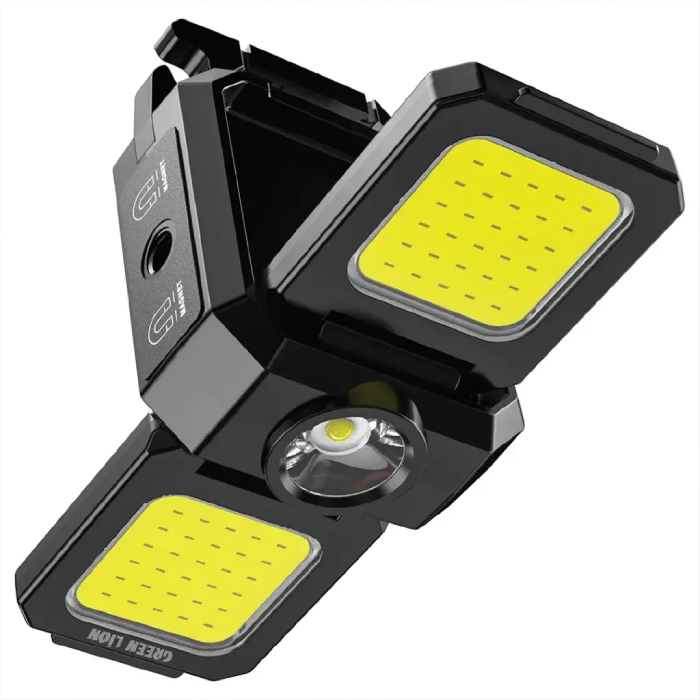 Green Lion keychain light foldable design showing dual LED panels and compact portable structure Qatar
