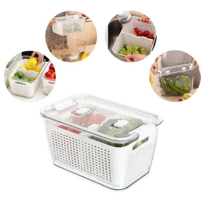 Kitchen organization basket used for washing draining and storing fruits and vegetables Homesouq Qatar