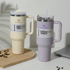Insulated Reusable Stainless Steel Water Bottle Straw for Water, Iced Tea or Coffee, Smoothie, Leak Proof Mug for Office