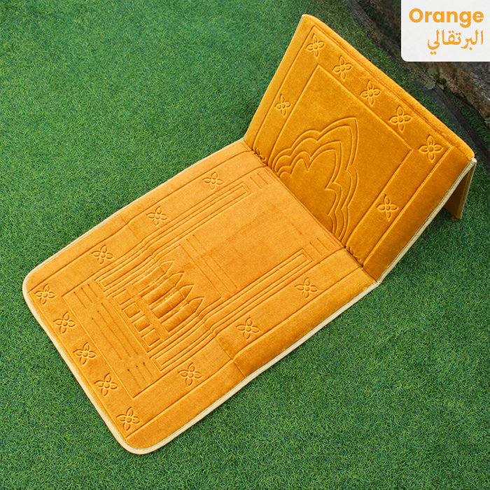 Islamic Folding Meditation Mat Prayer Rug Portable Mat for Home Decor Orange Qatar