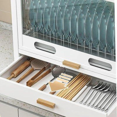 Kitchen Dish Rack, Countertop Storage Cabinet, Microwave Stand, Bakers Rack Drawer for Utensils 