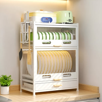 Kitchen Dish Rack, Countertop Storage Cabinet, Microwave Stand, Bakers Rack Perfect for kitchen