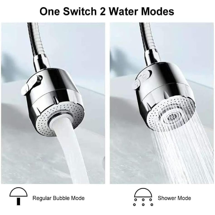  Kitchen Faucet Head 360°Swivel Water Saving 2-Function Spray Head  One switch 2 water mode