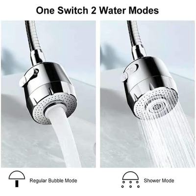  Kitchen Faucet Head 360°Swivel Water Saving 2-Function Spray Head  One switch 2 water mode