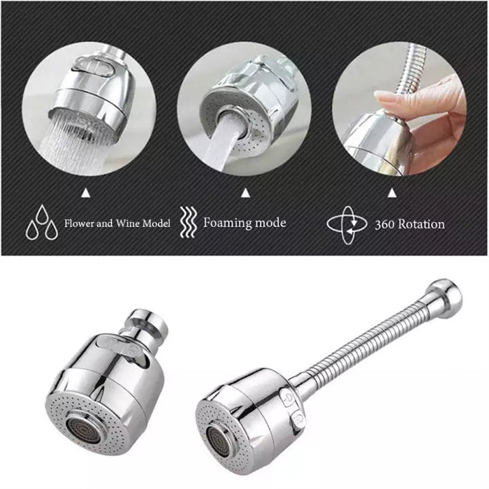 Kitchen Faucet Head 360°Swivel Water Saving 2-Function Spray Head water modes