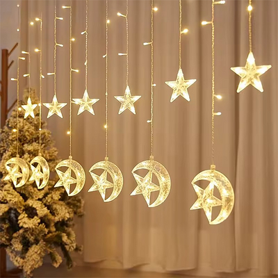 LED Star and Moon String Ramadan Decorative Lights - 3.5M