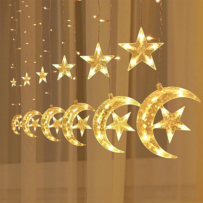 LED Star and Moon String Ramadan Decorative Lights - 3.5M