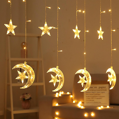 LED Star and Moon String Ramadan Decorative Lights - 3.5M