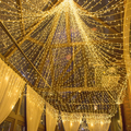 Decorative warm LED fairy lights with multiple lighting settings for indoor and outdoor use.