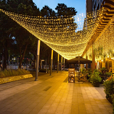 Warm LED string lights with 8 lighting modes, perfect for parties for indoor and outdoor decoration.