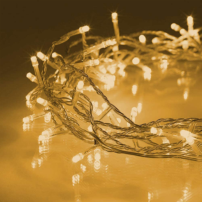 LED string warm lights with 8 modes, ideal for festive and home decor.