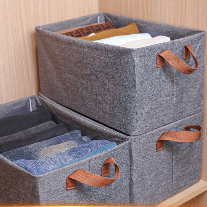 Large Storage Baskets for Shelves, Metal Frame Cloth Wardrobe Storage Organizer
