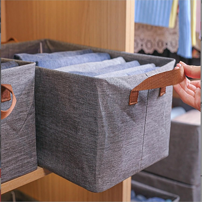 Large Storage Baskets for Shelves, Metal Frame Cloth Wardrobe Storage Organizer Large capacity
