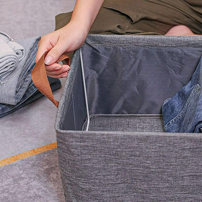 Large Storage Baskets for Shelves, Metal Frame Cloth Wardrobe Storage Organizer durable