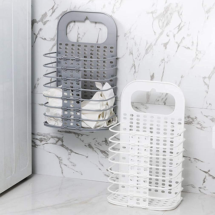 Laundry Hamper Bag for  Home, Office, Wall Mounted Bathroom Hanging Foldable Plastic Laundry storage Basket