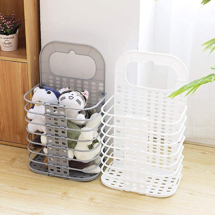 Laundry Hamper Bag for  Home, Office, Wall Mounted Bathroom Hanging Foldable Plastic Laundry storage Basket space saver