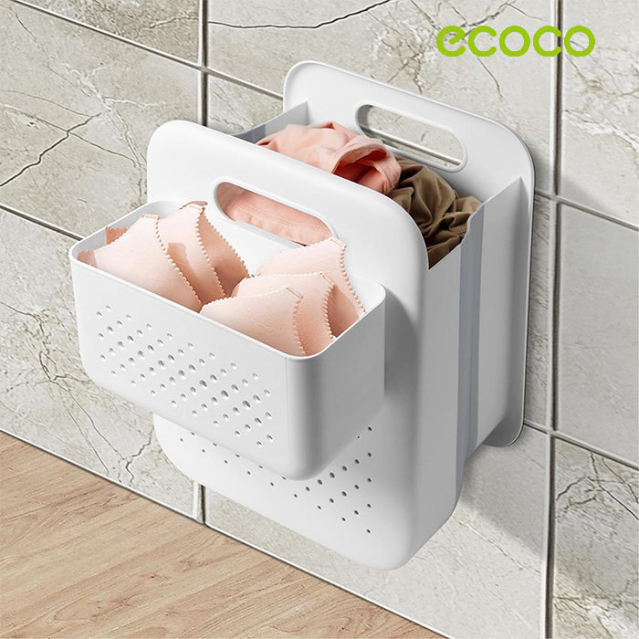 Laundry basket for bedroom use, small wall mounted laundry solution to save space by Homesouq Qatar