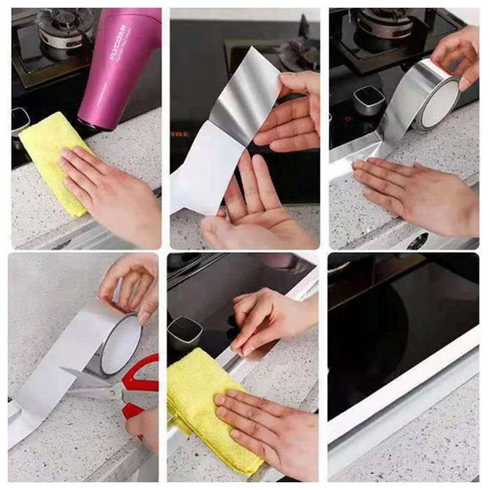 Leakproof Aluminum Foil Tape, High Temp. Resistant Waterproof Sink Sticker Anti-Mold Tape sealing everywhere