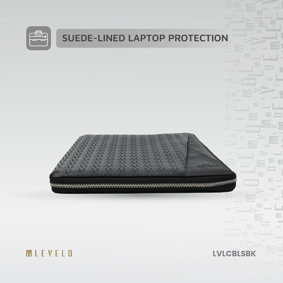 Levelo Cristallo Booktype Laptop Sleeve - Suede lined laptop