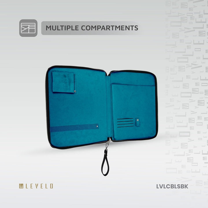 Levelo Cristallo Booktype Laptop Sleeve - multiple compartments