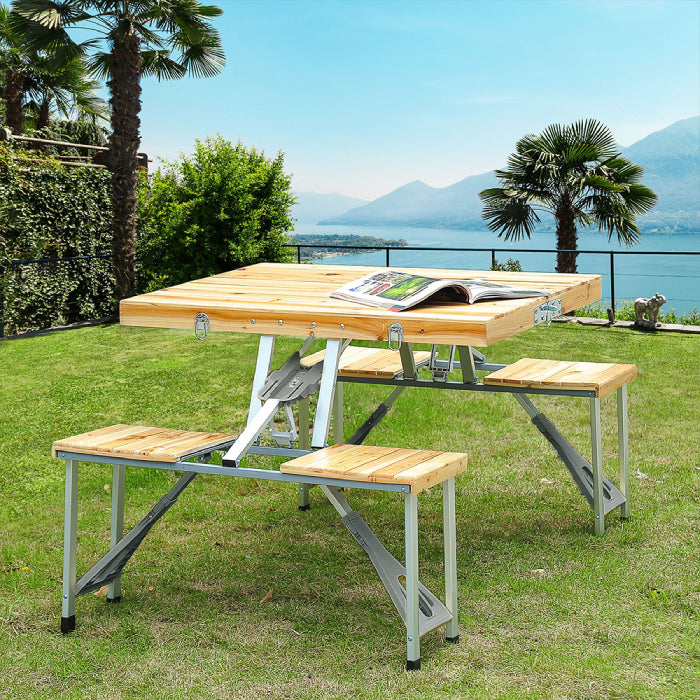 Portable folding table design, ideal picnic table for travel by Homesouq Qatar Folding Picnic Table