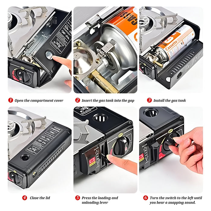 Homesouq Qatar camping gas stove designed for outdoor cooking with a lightweight portable stove style