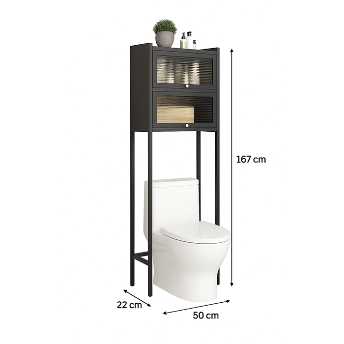 Multi-tier toilet rack shelf rack stand for toilet storage, space-saving metal organizer over toilet Qatar