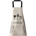 Beige waterproof kitchen apron with cooking design, unisex chef apron for home and restaurant use Qatar