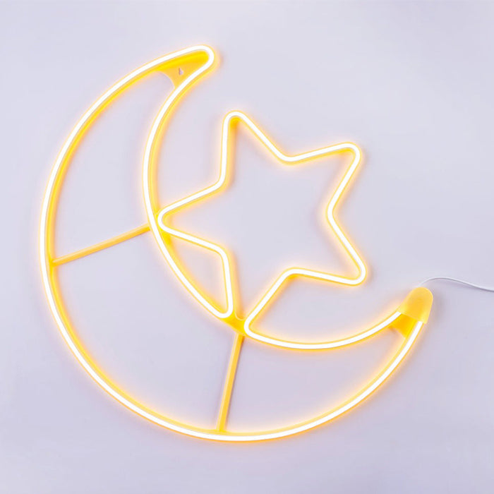 Large crescent Ramadan moon light decorative LED star lights for indoor use Qatar