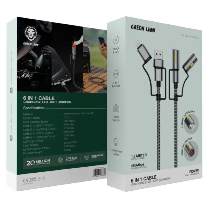 Stylish Cable Charging cord with LED light charging cable for smart devices, Homesouq Qatar