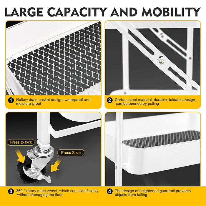 Modern foldable storage 3 shelf stand, perfect for storage organization by Homesouq Qatar
