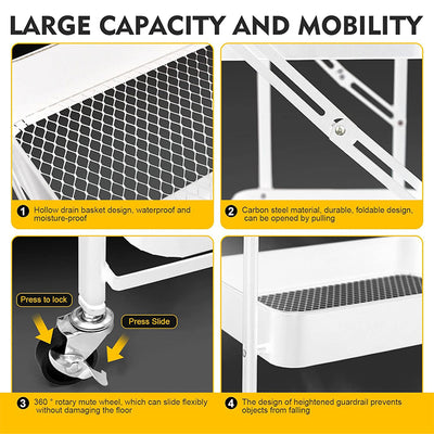 Modern foldable storage 3 shelf stand, perfect for storage organization by Homesouq Qatar