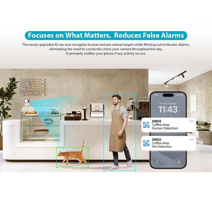 Modern indoor wifi camera with ai human detection for enhanced security by Homesouq Qatar