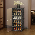 Multi-layer dustproof shoe cabinet with transparent doors for organized shoe storage in Qatar