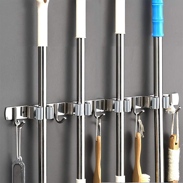 Mop Broom Holder Heavy Duty Stainless Steel Storage Organizer Heavy Duty Tool Srong