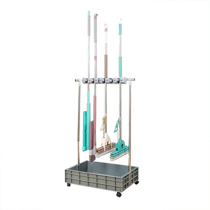 Movable Mop Broom Holder, Household Mop Rack, Garden Tool Storage Organizer easy to install
