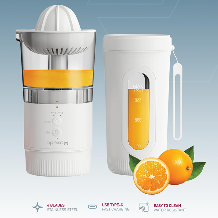 Moxedo 3 in 1 Portable Juicer Blender USB-C Wireless Mini Blender