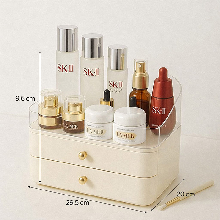 Transparent cosmetic storage box makeup box with compartments for makeup box cosmetics, compact storage box Qatar