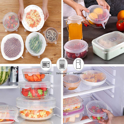 Flexible food covers silicone lids ideal for food storage, reusable and safe from Homesouq Qatar