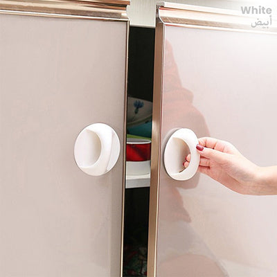 Multi-functional Door Handle, Cabinet Drawer Window Glass Door Pull Handle, Adhesive Toilet Seat Lifter White